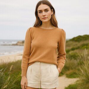 Coastal Grandmother Vibes Rebecca Taylor Cashmere Wool Pullover Sweater Classic